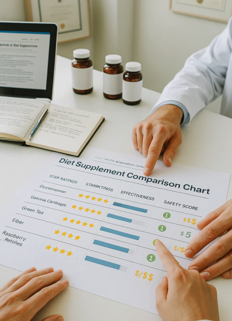 diet supplement comparison chart